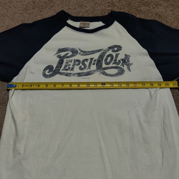 Vintage Fifth Sun Pepsi Co. T-Shirt Mens Large Short Sleeve Y2K White / Navy - Picture 7 of 8